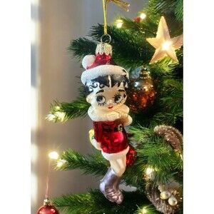 Betty Boop Christmas Ornament By Kurt S. Adler Hand Blown Glass 5" Vintage 2004